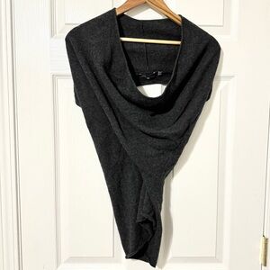 Vince 100% Cashmere Top Size XS Twist Wrap Open Back Gray Sweater Blouse